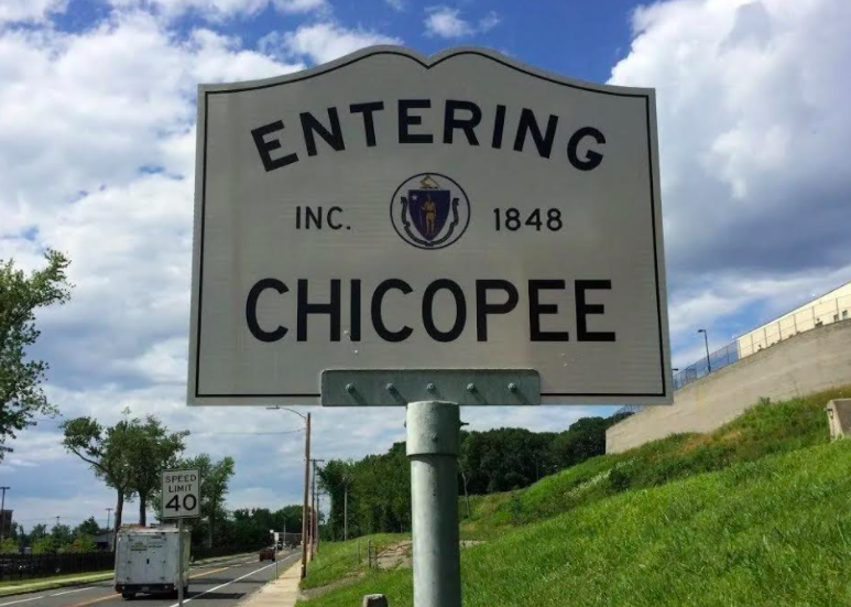 image of "entering Chicopee" road sign